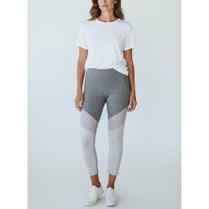 Calvin Klein Performance Womens Mid-Rise Colorblock Leggings Gray & Lavender M